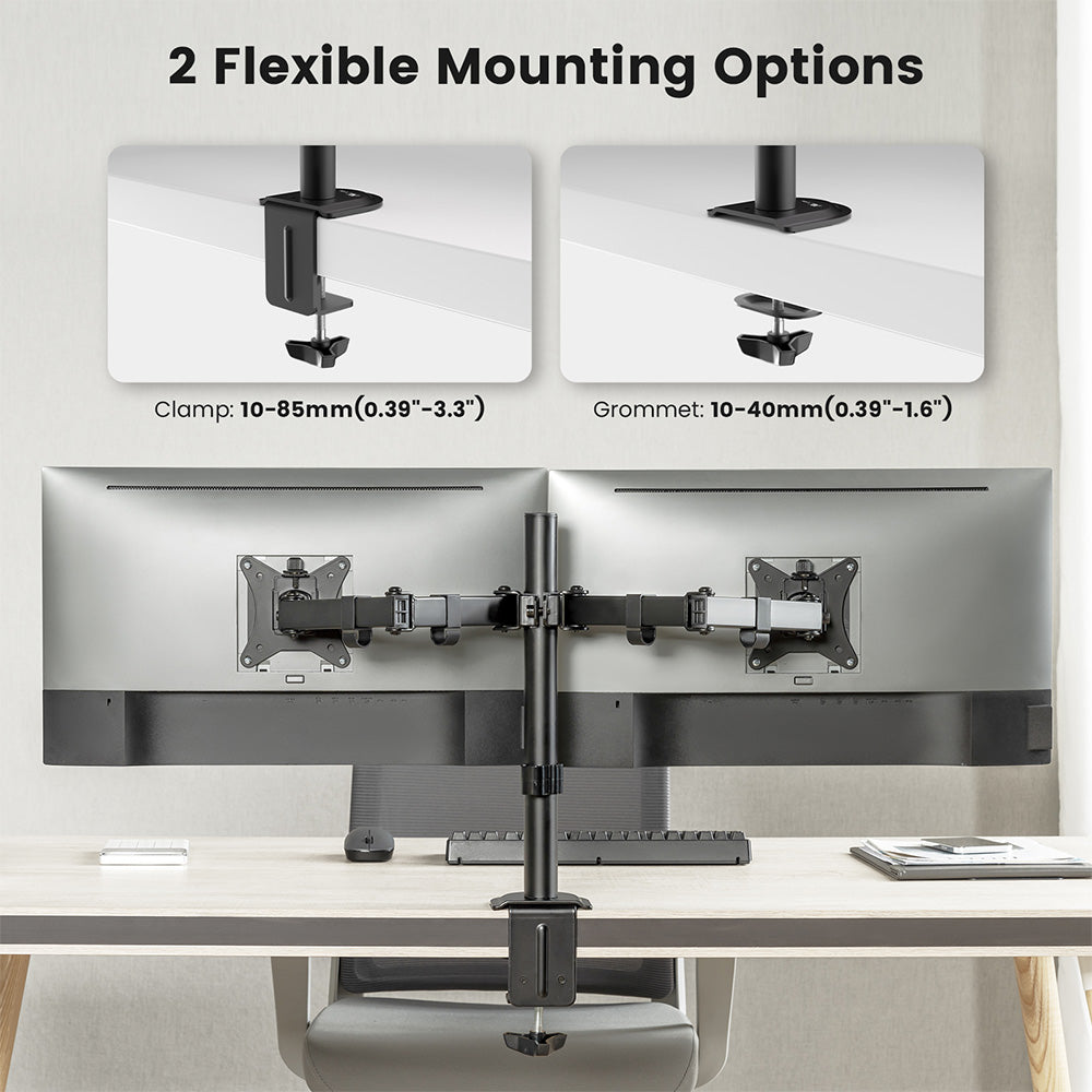 ACGAM MDS-1D Articulated Steel Dual-Monitor Mount with Flexible Angle and Installation