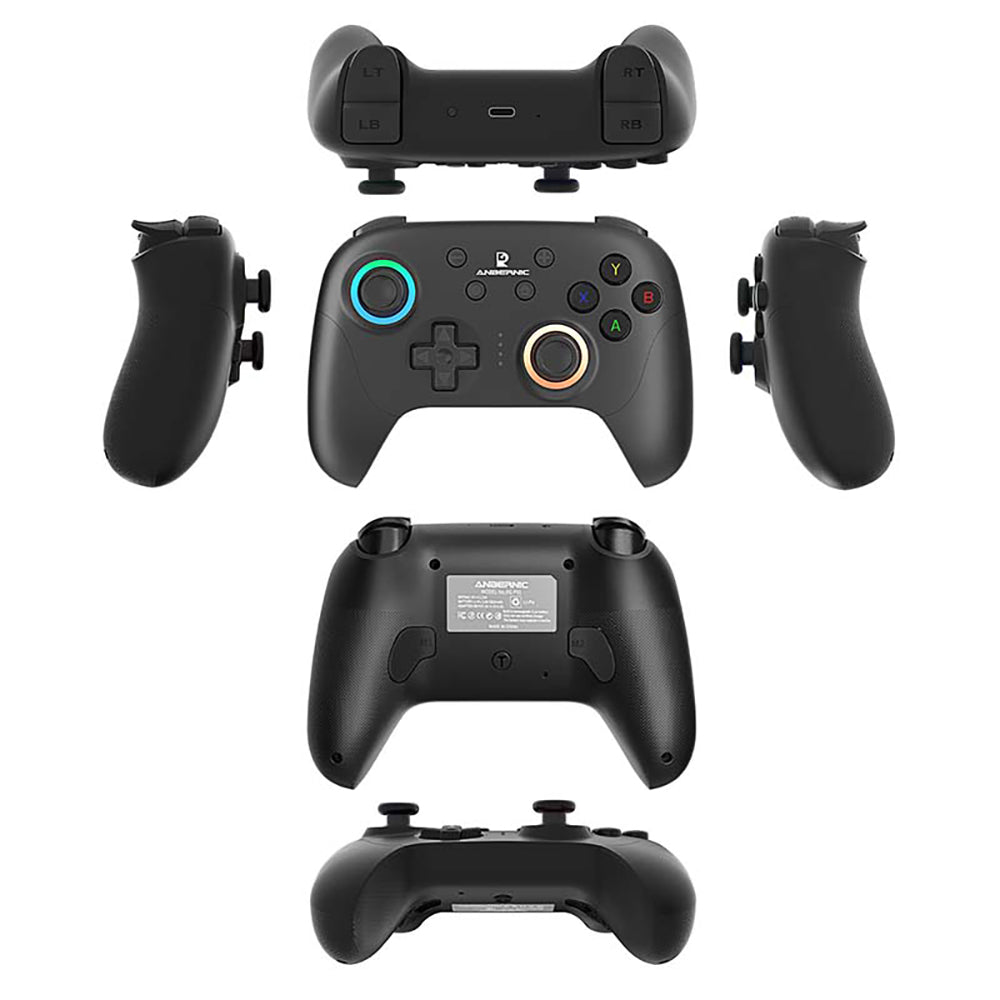 ANBERNIC RG P01 Game Controller, Hall Effect Triggers &amp; Joystick, Six-axis Gyroscope, Bluetooth/2.4G Wireless/ Wired Connection, 9 Hours Autonomy, Compatible with PC, Switch, Android, iOS, Steam - Black
