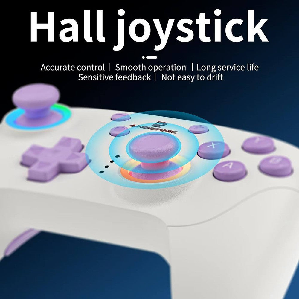 ANBERNIC RG P01 Game Controller, Hall Effect Triggers &amp; Joystick, Six-axis Gyroscope, Bluetooth/2.4G Wireless/ Wired Connection, 9 Hours Autonomy, Compatible with PC, Switch, Android, iOS, Steam - Black