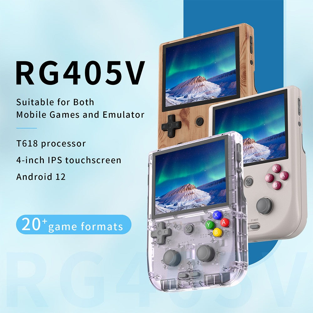 ANBERNIC RG405V Game Console, 4GB LPDDR4 128GB eMMC, Android 12, 5G WiFi, Bluetooth 5.0, 128GB TF Card 3172 Games, Moonlight Streaming - Purple