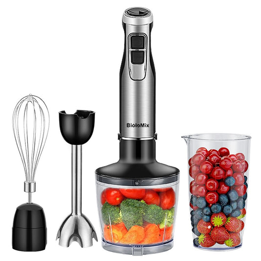 BioloMix BHB1200 4 in 1 1200W Handheld Blender Mixer With Stainless Steel/BPA-Free