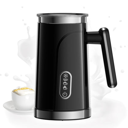 BioloMix BMF101 4 in 1 Electric Milk Frother and Warmer, Automatic Hot and Cold,  for Latte, Foam Maker, Hot Chocolates, Cappuccino - Black
