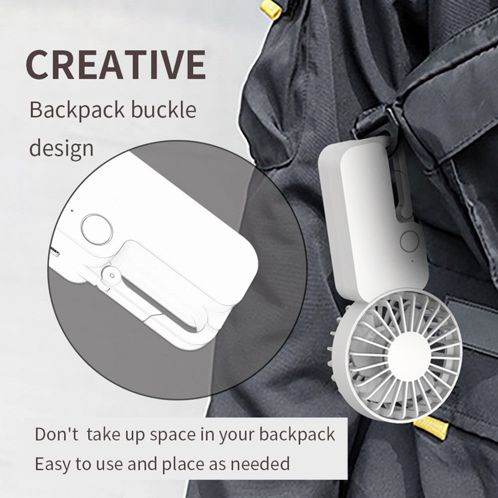 COOWOO HP1013 Backpack Buckle Mini Fan, 3-Gear Wind Speed, 2000mAh Battery, Up to 13 Hours Runtime, Silent Desktop Fan