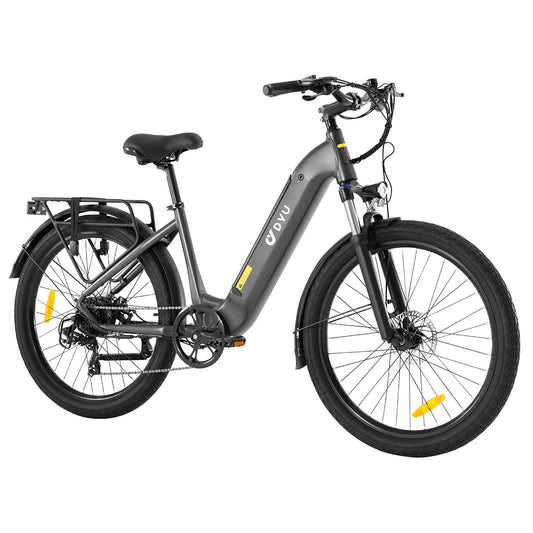 DYU C1 Electric Bike, 350W Motor, 36V 10Ah Battery, 26*2.5&quot; All-terrain Tires, 25km/h Max Speed, 65km Max Range, Dual Disc Brakes