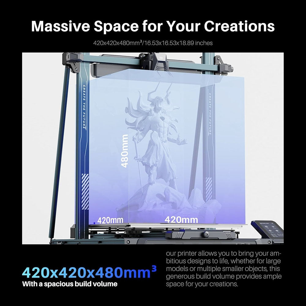 Elegoo Neptune 4 Max 3D Printer, Auto Leveling, 500mm/s Max Printing Speed, Klipper Firmware, 300 Celsius High Temperature Nozzle, Cooling Fan, WiFi Connection, 420*420*480mm