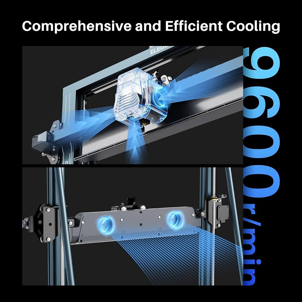 Elegoo Neptune 4 Max 3D Printer, Auto Leveling, 500mm/s Max Printing Speed, Klipper Firmware, 300 Celsius High Temperature Nozzle, Cooling Fan, WiFi Connection, 420*420*480mm