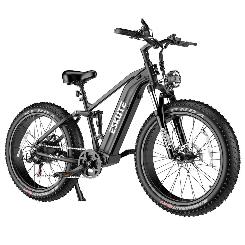 ESKUTE ES-26-RWXD Electric Bike, 750W Motor, 48V 20Ah Battery, 26 x 4.8&quot; Tires, 45km/h Max Speed, 110km Range, Full Suspension, SHIMANO 7 Speed, Hydraulic Disc Brakes - Black