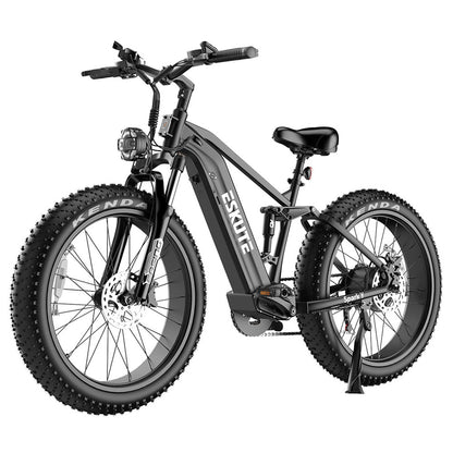 ESKUTE ES-26-RWXD Electric Bike, 750W Motor, 48V 20Ah Battery, 26 x 4.8&quot; Tires, 45km/h Max Speed, 110km Range, Full Suspension, SHIMANO 7 Speed, Hydraulic Disc Brakes - Black