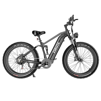 ESKUTE ES-26-RWXD Electric Bike, 750W Motor, 48V 20Ah Battery, 26 x 4.8&quot; Tires, 45km/h Max Speed, 110km Range, Full Suspension, SHIMANO 7 Speed, Hydraulic Disc Brakes - Black