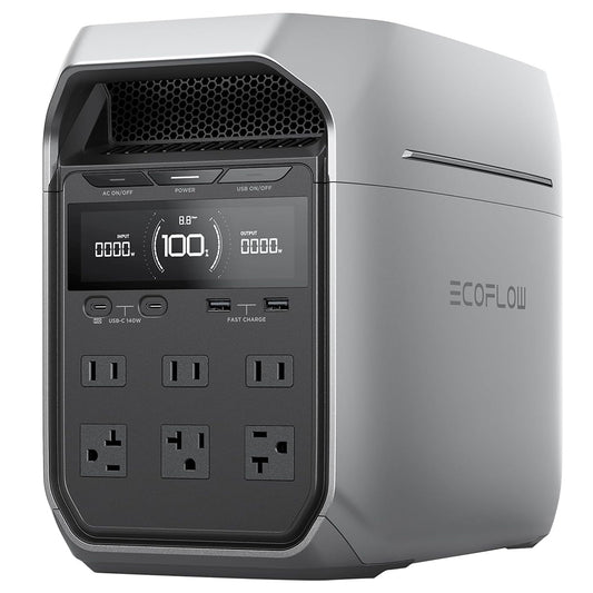 EcoFlow DELTA 3 Plus Portable Power Station, 1024Wh LFP Battery, 1800W Solar Generator, 13 Outlets, &lt;10ms UPS &amp; &lt;30dB Noise, Expandable to 5kWh, App Control, IP65 Protection, 56min Fast Charging, for Home Backup, Outdoor Camping &amp; RV