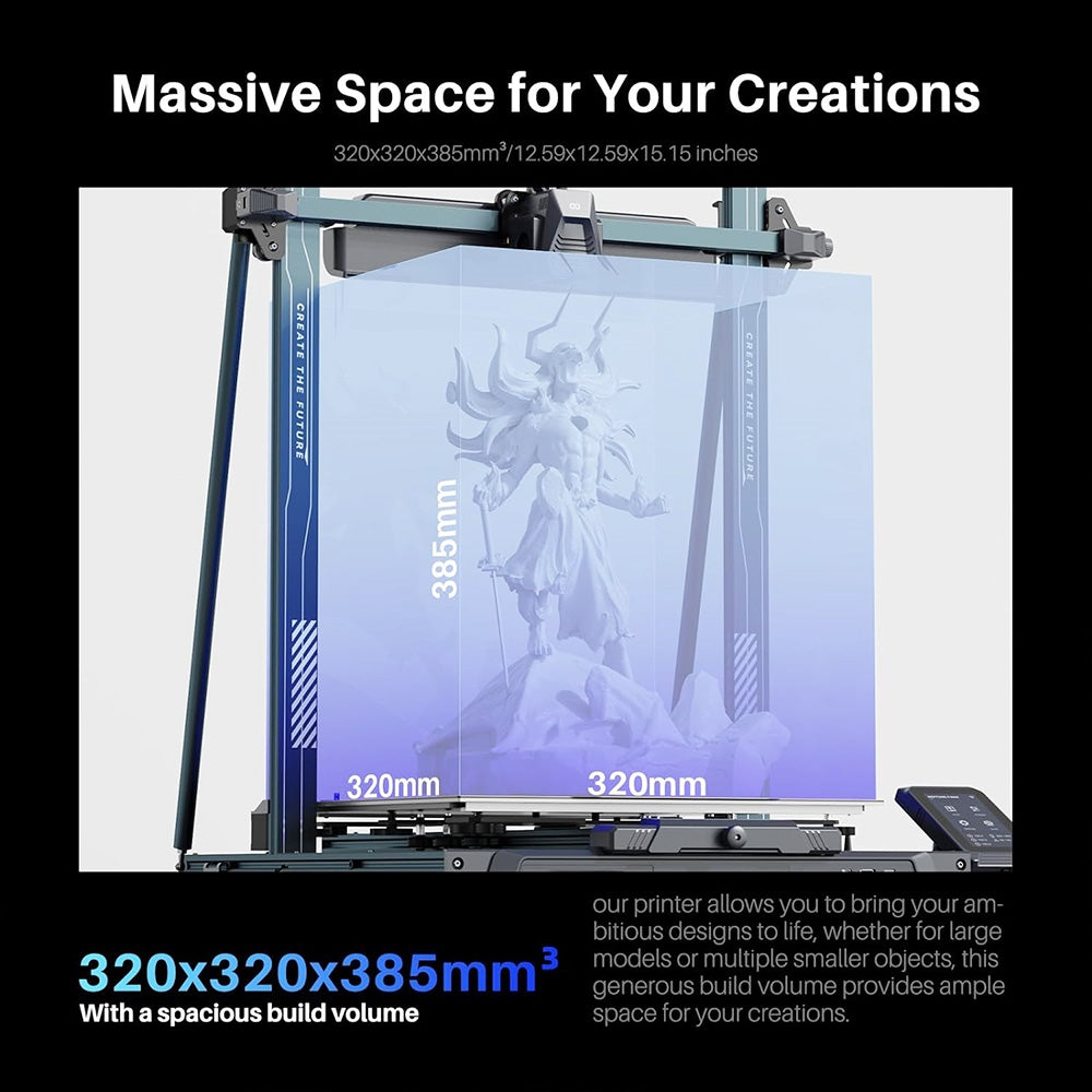 Elegoo Neptune 4 Plus 3D Printer, Auto Leveling, 500mm/s Max Printing Speed, Kllpper Firmware, 300 Celsius High Temperature Nozzle, Cooling Fan, WiFi Connection, 320*320*385mm