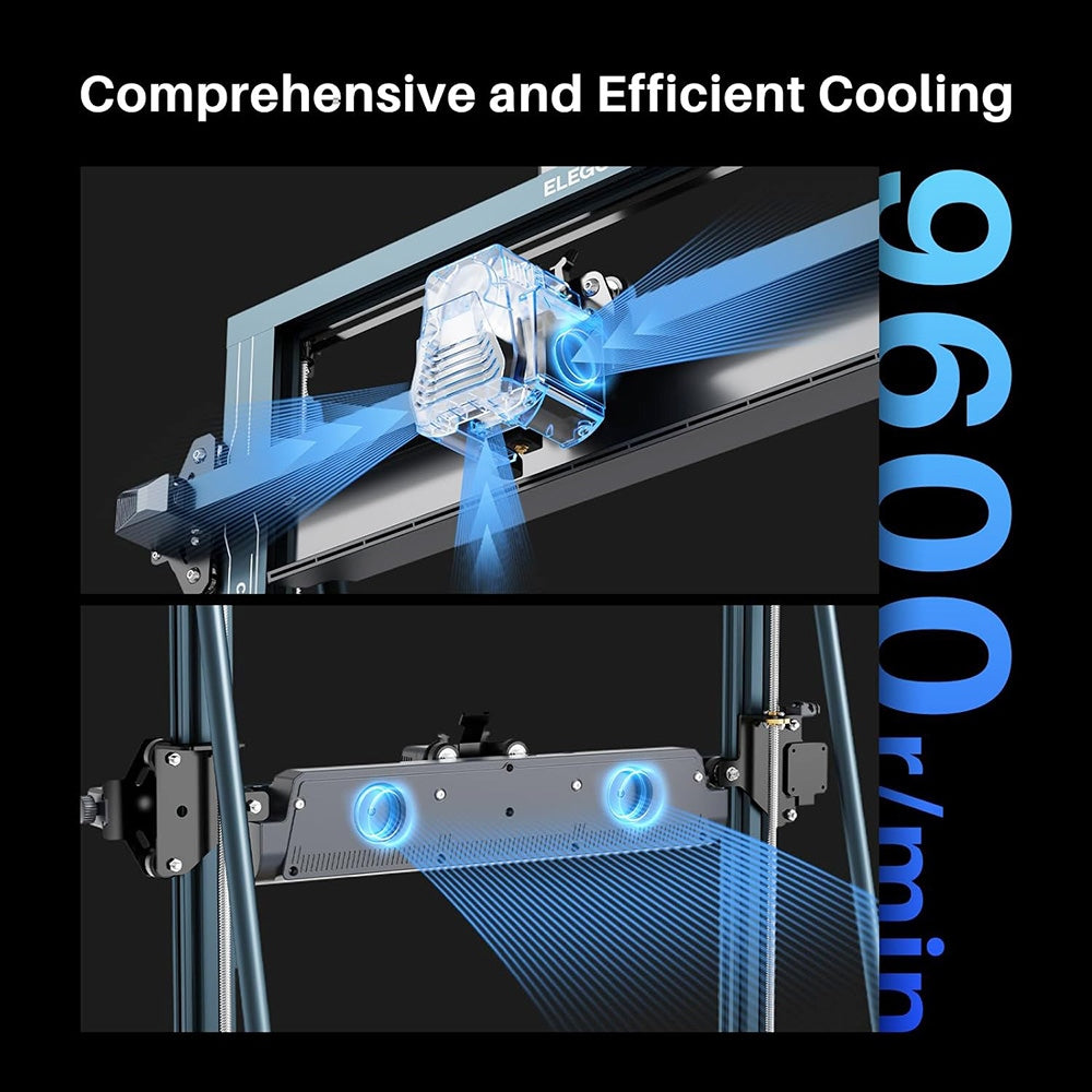 Elegoo Neptune 4 Plus 3D Printer, Auto Leveling, 500mm/s Max Printing Speed, Kllpper Firmware, 300 Celsius High Temperature Nozzle, Cooling Fan, WiFi Connection, 320*320*385mm