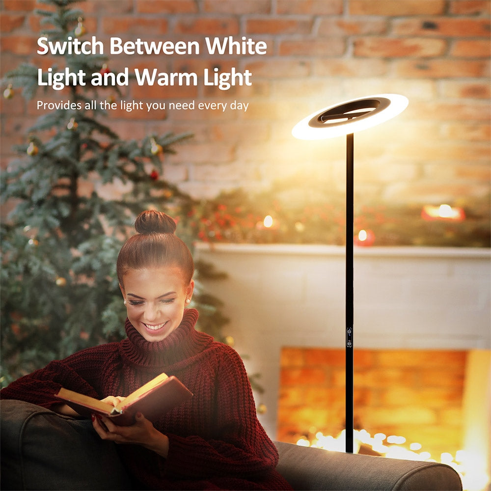FIMEI MF18809 RGB LED Floor Lamp, 18 RGB Modes, 4 Color Temperatures, Remote Control, for Living Room, Bedroom, Office - Black