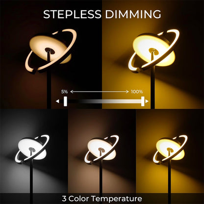 FIMEI PY-F1202 LED Floor Lamp, Central Downward Light, 3000K-6000K Color Temperature, Stepless Dimming, Remote Control/Touch Control, for Living Room - Black