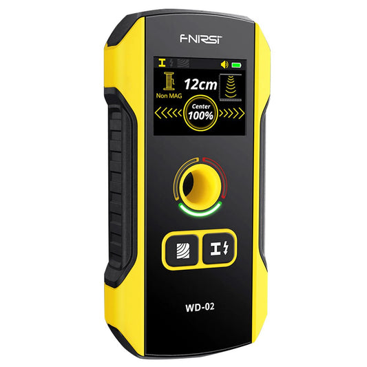 FNIRSI WD-02 Wall Detector, Metal / Wooden / AC Wire Detection Mode, 3-Level Sensitivity Adjustment, Positioning Hole, TFT Display, 300mAh Rechargeable Battery