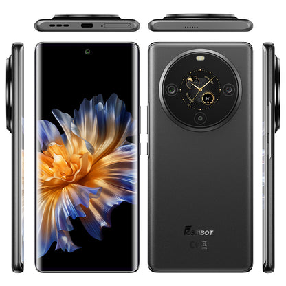 FOSSiBOT S3 Pro 4G Smartphone, 6.67&quot; AMOLED Curved Display, 1.09&quot; Rear Screen, 6GB RAM 128GB ROM, 64MP AI Camera, 5000mAh Battery, Helio G85, NFC, Dual SIM, Android 14, Face Unlock, Black