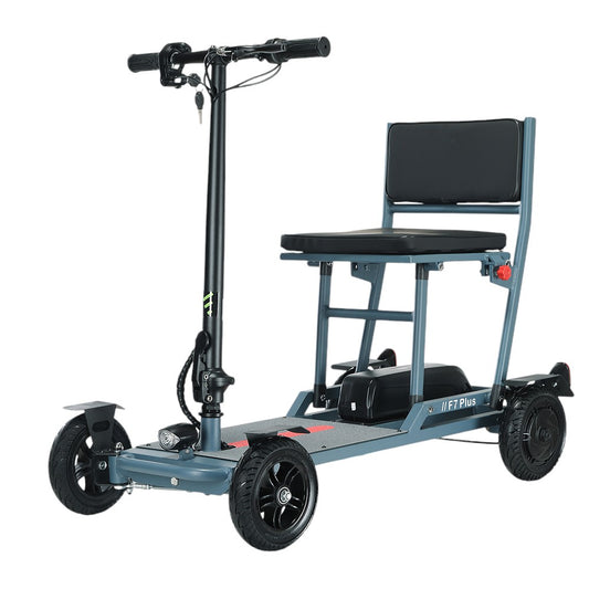 Freejoyer F7 Plus Four-wheel Electric Scooter with Seat, 300W Motor, 36V 21AH Battery, 15km/h Max Speed, 35km Max Range - Grey Blue
