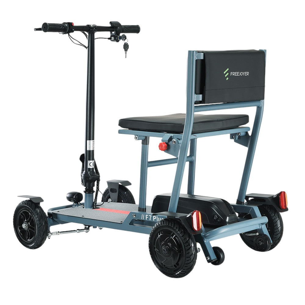 Freejoyer F7 Plus Four-wheel Electric Scooter with Seat, 300W Motor, 36V 21AH Battery, 15km/h Max Speed, 35km Max Range - Grey Blue
