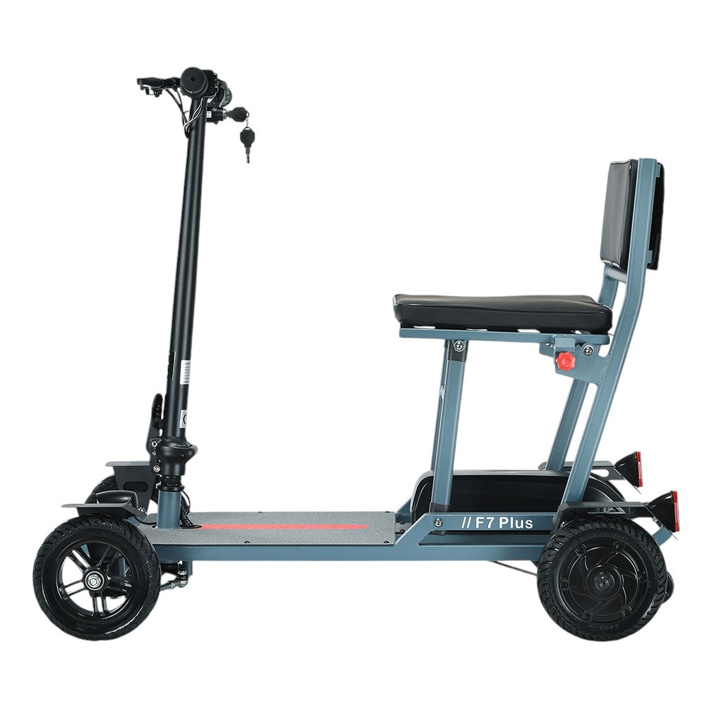 Freejoyer F7 Plus Four-wheel Electric Scooter with Seat, 300W Motor, 36V 21AH Battery, 15km/h Max Speed, 35km Max Range - Grey Blue