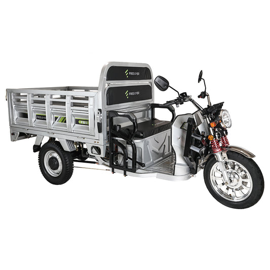 Freejoyer FW5 Electric Cargo Tricycle, 3000W Motor, 72V 58Ah Battery, 45km/h Max Speed, 86km Range, Front Disc Brake &amp; Rear Drum Brake, Front &amp; Rear Shock Absorption - Silver