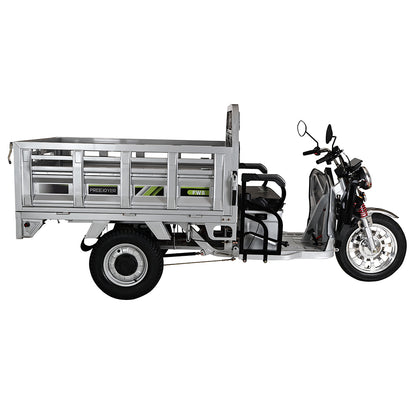 Freejoyer FW5 Electric Cargo Tricycle, 3000W Motor, 72V 58Ah Battery, 45km/h Max Speed, 86km Range, Front Disc Brake &amp; Rear Drum Brake, Front &amp; Rear Shock Absorption - Silver