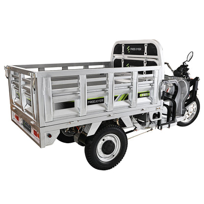 Freejoyer FW5 Electric Cargo Tricycle, 3000W Motor, 72V 58Ah Battery, 45km/h Max Speed, 86km Range, Front Disc Brake &amp; Rear Drum Brake, Front &amp; Rear Shock Absorption - Silver