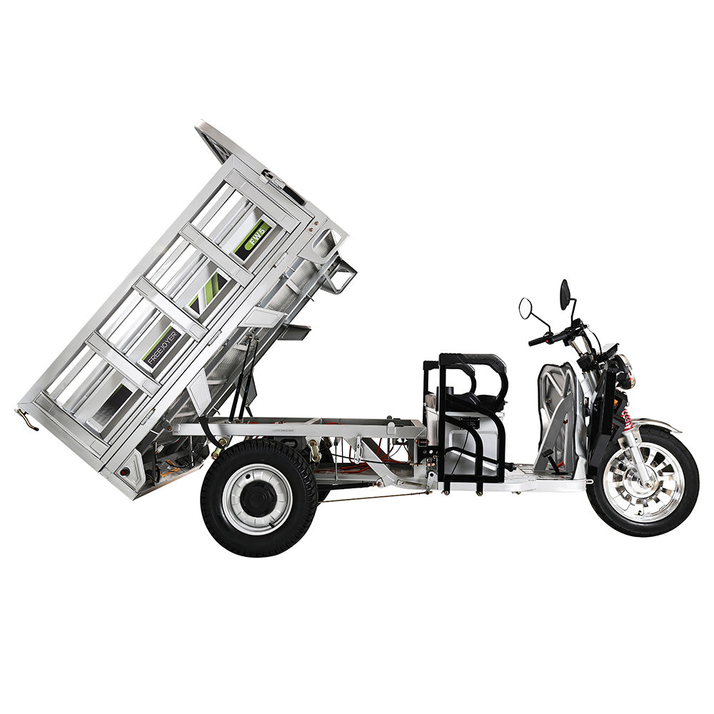 Freejoyer FW5 Electric Cargo Tricycle, 3000W Motor, 72V 58Ah Battery, 45km/h Max Speed, 86km Range, Front Disc Brake &amp; Rear Drum Brake, Front &amp; Rear Shock Absorption - Silver