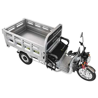 Freejoyer FW5 Electric Cargo Tricycle, 3000W Motor, 72V 58Ah Battery, 45km/h Max Speed, 86km Range, Front Disc Brake &amp; Rear Drum Brake, Front &amp; Rear Shock Absorption - Silver