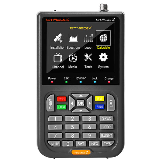GTMEDIA V8 Finder 2 Satellite Finder Digital FTA DVB-S/S2/S2X Signal Measuring Meter Detector Receiver - Black