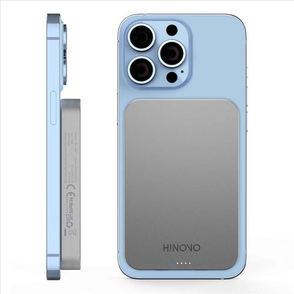 HINOVO MB1-10000 Wireless Portable Charger 10000mAh Magnetic Power Bank Wireless Magnetic Juice Battery Pack, Compatible with MagSafe Magnetic Phone Case, Wireless Charging Battery Pack for iPhone 14/13/12 Series Fast-Charging Ultra Slim &amp; Light