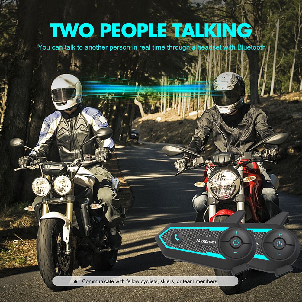 Houtonsen S6 Motorcycle Helmet Headset, 1000m Real-time Intercom Distance, Voice Navigation, Bluetooth 5.1, 30h Working Time, Type-C Interface, IP65 Waterproof - 1Pc Pack
