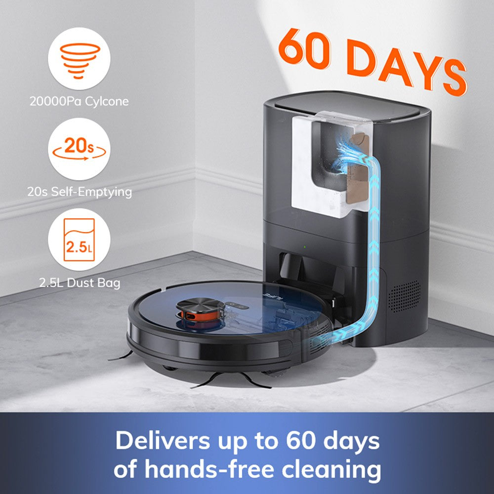 ILIFE T10s Robot Vacuum Cleaner, 2 in 1 Vacuum and Mop, Self-Emptying Station, 3000Pa Suction, 2.5L Dust Bag, LDS Navigation, 150 mins Runtime, Save up to 5 Maps, App &amp; Voice Control - Gradient Blue