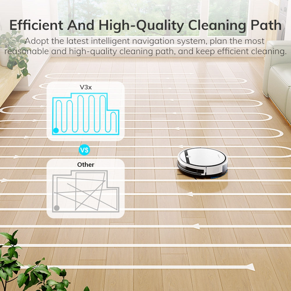 ILIFE V3X Robot Vacuum Cleaner, 2 in 1 Vacuum and Mopping, 3000Pa Suction, 300ml Dustbin, 2900mAh Battery, Up to 120min Runtime, App/Voice Control