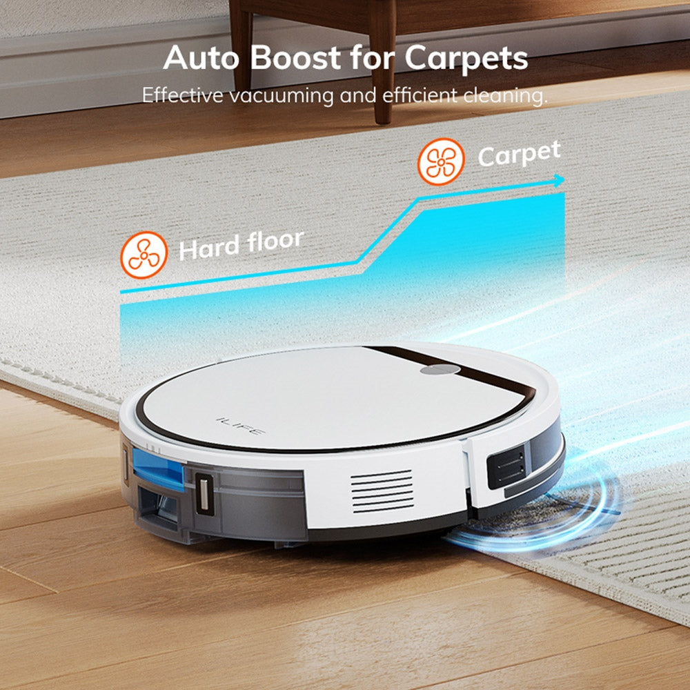 ILIFE V3X Robot Vacuum Cleaner, 2 in 1 Vacuum and Mopping, 3000Pa Suction, 300ml Dustbin, 2900mAh Battery, Up to 120min Runtime, App/Voice Control