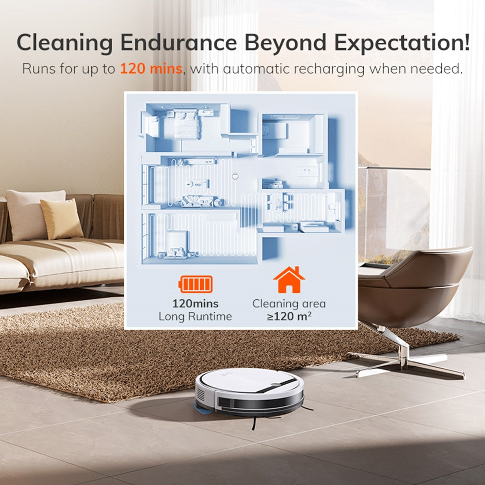 ILIFE V3X Robot Vacuum Cleaner, 2 in 1 Vacuum and Mopping, 3000Pa Suction, 300ml Dustbin, 2900mAh Battery, Up to 120min Runtime, App/Voice Control