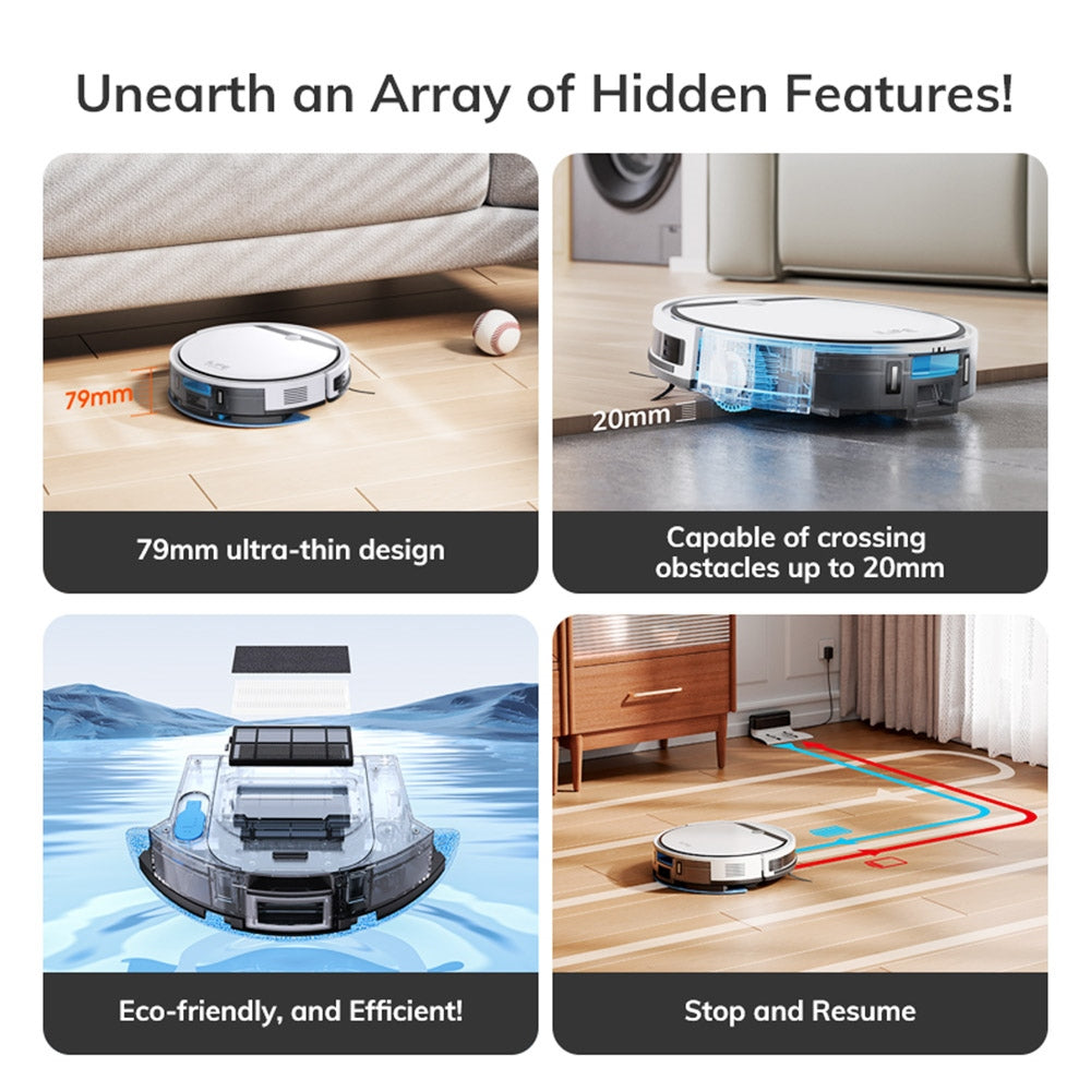 ILIFE V3X Robot Vacuum Cleaner, 2 in 1 Vacuum and Mopping, 3000Pa Suction, 300ml Dustbin, 2900mAh Battery, Up to 120min Runtime, App/Voice Control