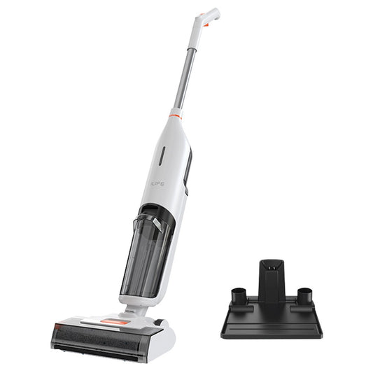 ILIFE W90 Cordless Wet Dry Vacuum Cleaner, 3 in 1 Vacuum Mop and Wash, Self-Cleaning, 700ml Water Tank, 30Mins Runtime, 3000mAh Battery, Voice Reminder - White