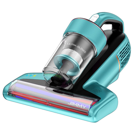 JIMMY BX6 Handheld Anti-Mite Vacuum Cleaner, Bed Vacuum Cleaner, 600W Suction, Strong Tapping Ultrasonic &amp; UV Light Intelligent Dust Recognition, 240mm Widened Suction Port, 3 Modes, 0.5L Dust Cup - Blue