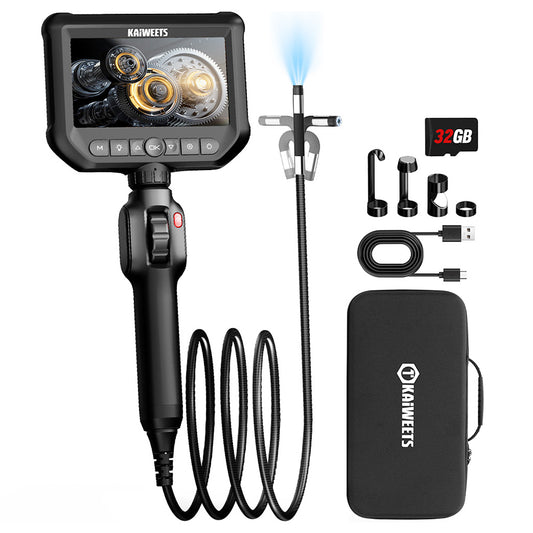 KAIWEETS KBA01 Two-Way Articulating Borescope, 210&#176; Rotatable Camera, 8 LED Lights, 4.3inch Display, 1920*1080P, IP67 Waterproof