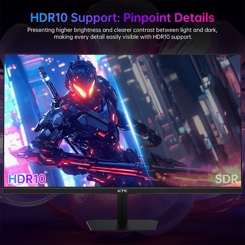 KTC H24F8 Gaming Monitor, 23.8&#39;&#39; 1920*1080 16:9 Fast IPS Screen, 180Hz Refresh Rate, 1ms Response Time, 1000:1 Contrast Ratio, HDR10, 135% sRGB, Adaptive-Sync, Dynamic Action Sync, Game Assist, Low Blue Light &amp; Flicker-Free, VESA Mount