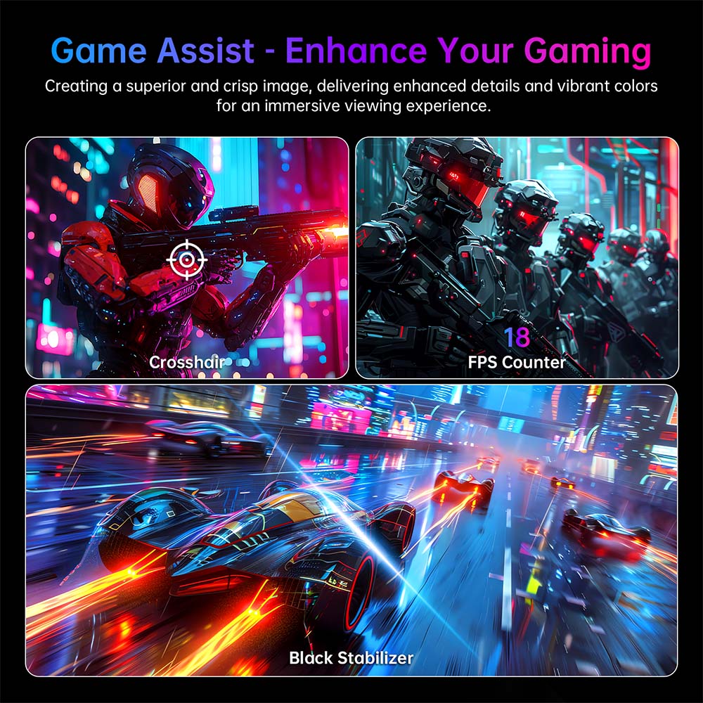 KTC H24F8 Gaming Monitor, 23.8&#39;&#39; 1920*1080 16:9 Fast IPS Screen, 180Hz Refresh Rate, 1ms Response Time, 1000:1 Contrast Ratio, HDR10, 135% sRGB, Adaptive-Sync, Dynamic Action Sync, Game Assist, Low Blue Light &amp; Flicker-Free, VESA Mount