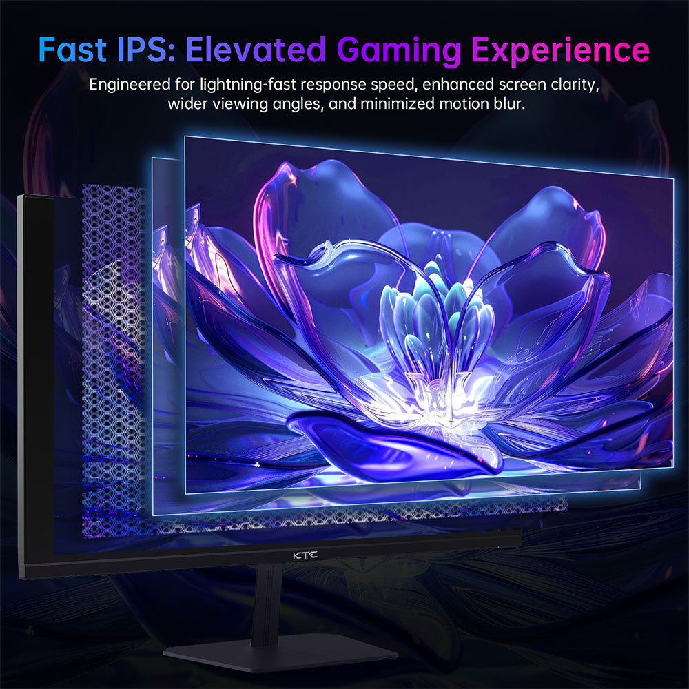 KTC H24F8 Gaming Monitor, 23.8&#39;&#39; 1920*1080 16:9 Fast IPS Screen, 180Hz Refresh Rate, 1ms Response Time, 1000:1 Contrast Ratio, HDR10, 135% sRGB, Adaptive-Sync, Dynamic Action Sync, Game Assist, Low Blue Light &amp; Flicker-Free, VESA Mount