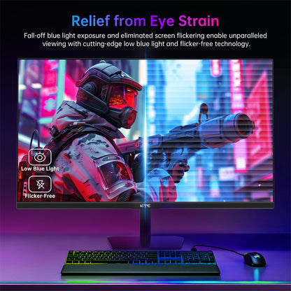 KTC H24F8 Gaming Monitor, 23.8&#39;&#39; 1920*1080 16:9 Fast IPS Screen, 180Hz Refresh Rate, 1ms Response Time, 1000:1 Contrast Ratio, HDR10, 135% sRGB, Adaptive-Sync, Dynamic Action Sync, Game Assist, Low Blue Light &amp; Flicker-Free, VESA Mount