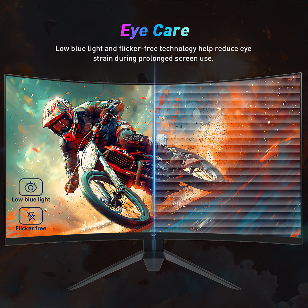 KTC H32S17F 32&#39;&#39; Curved Gaming Monitor, 1920*1080 HVA Panel, 240Hz Refresh Rate, 125% sRGB, 3500:1 Contrast Ratio, Adaptive Sync,   HDR10, 3ms Response Time, 2*HDMI2.0 1*DP1.4 1*USB2.0 1*Audio, VESA Mount, Adjustable Tilt, Low Blue Light