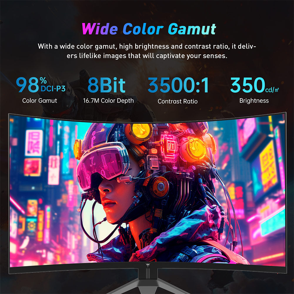 KTC H32S17F 32&#39;&#39; Curved Gaming Monitor, 1920*1080 HVA Panel, 240Hz Refresh Rate, 125% sRGB, 3500:1 Contrast Ratio, Adaptive Sync,   HDR10, 3ms Response Time, 2*HDMI2.0 1*DP1.4 1*USB2.0 1*Audio, VESA Mount, Adjustable Tilt, Low Blue Light