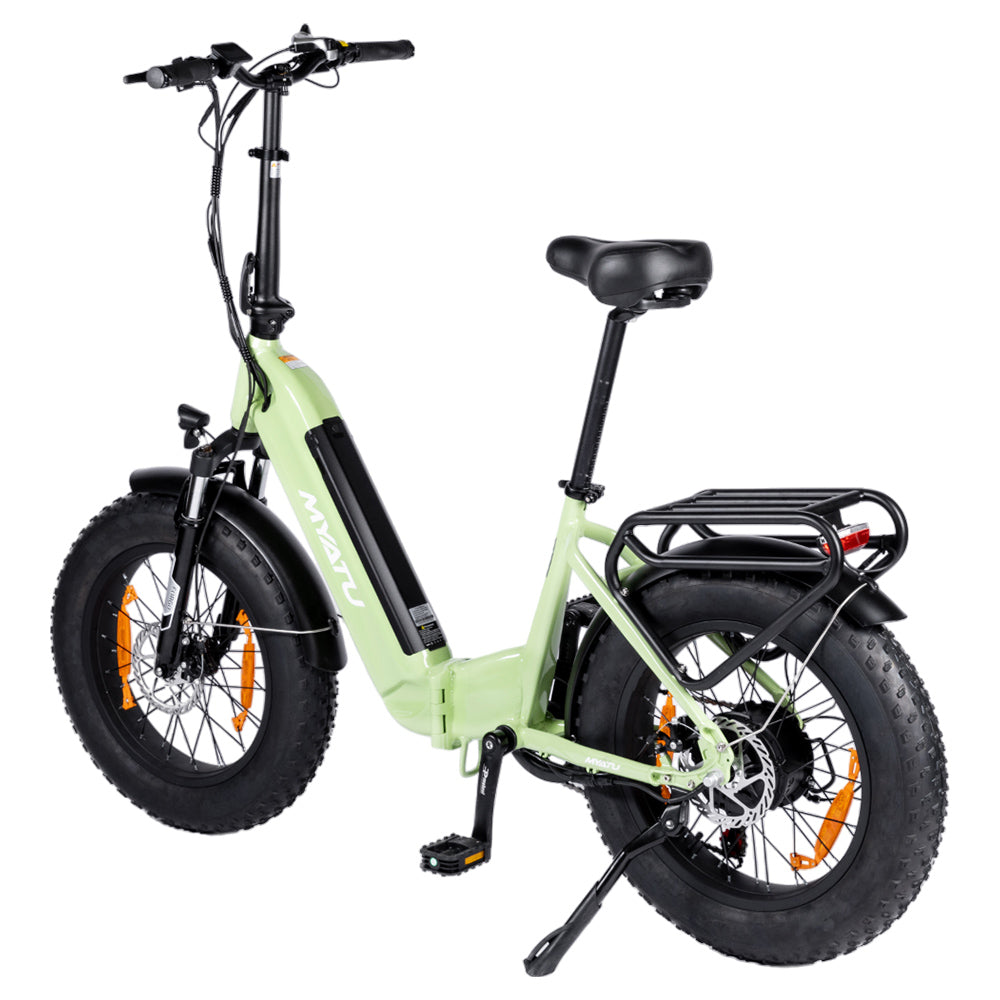 MYATU MYT-20XD Electric Bike, 250W Motor, 36V 25Ah Battery, 20*4-inch Tire, 25km/h Max Speed, 100km Range, Disc Brakes, Suspension Fork, SHIMANO 7 Speed, LCD Display - Green