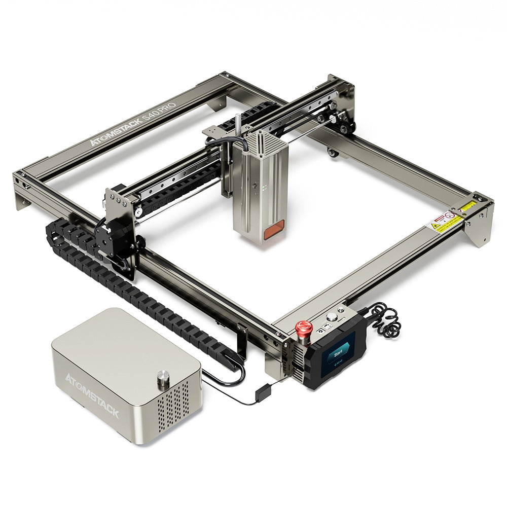 ATOMSTACK S40 Pro Laser Engraver Cutter with F30 Pro Air Assist Kit, 48W Laser Power, Fixed Focus, 0.01mm Engraving Accuracy, 24W/48W Dual Modes, App Control, 400*400mm