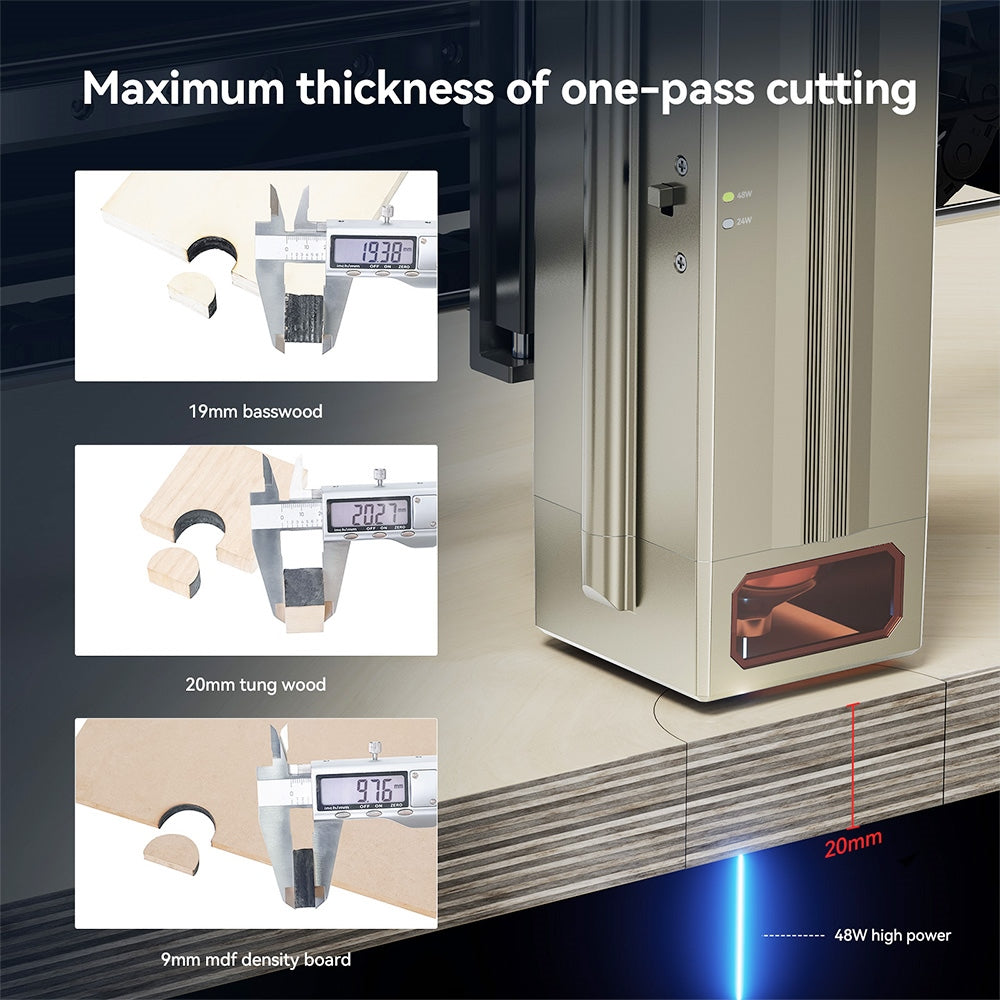 ATOMSTACK S40 Pro Laser Engraver Cutter with F30 Pro Air Assist Kit, 48W Laser Power, Fixed Focus, 0.01mm Engraving Accuracy, 24W/48W Dual Modes, App Control, 400*400mm