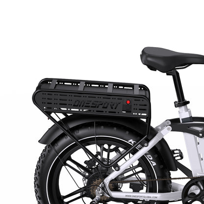 ONESPORT OT08 Pro Electric Bike, 500W Motor, 2*48V 18Ah Battery, 20*4.0 inch Tires, 25km/h Max Speed, 190km Max Range, Front &amp; Rear Oil Disc Brakes, Suspension Fork, Shimano 7-speed - White