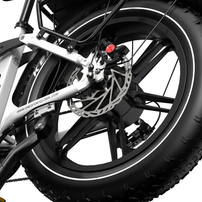 ONESPORT OT08 Pro Electric Bike, 500W Motor, 2*48V 18Ah Battery, 20*4.0 inch Tires, 25km/h Max Speed, 190km Max Range, Front &amp; Rear Oil Disc Brakes, Suspension Fork, Shimano 7-speed - White